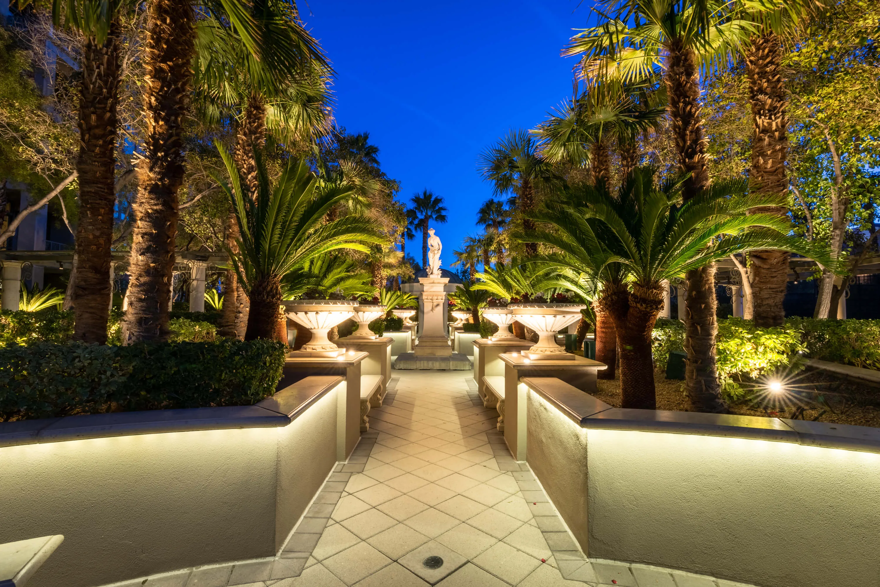 The landscaped gardens