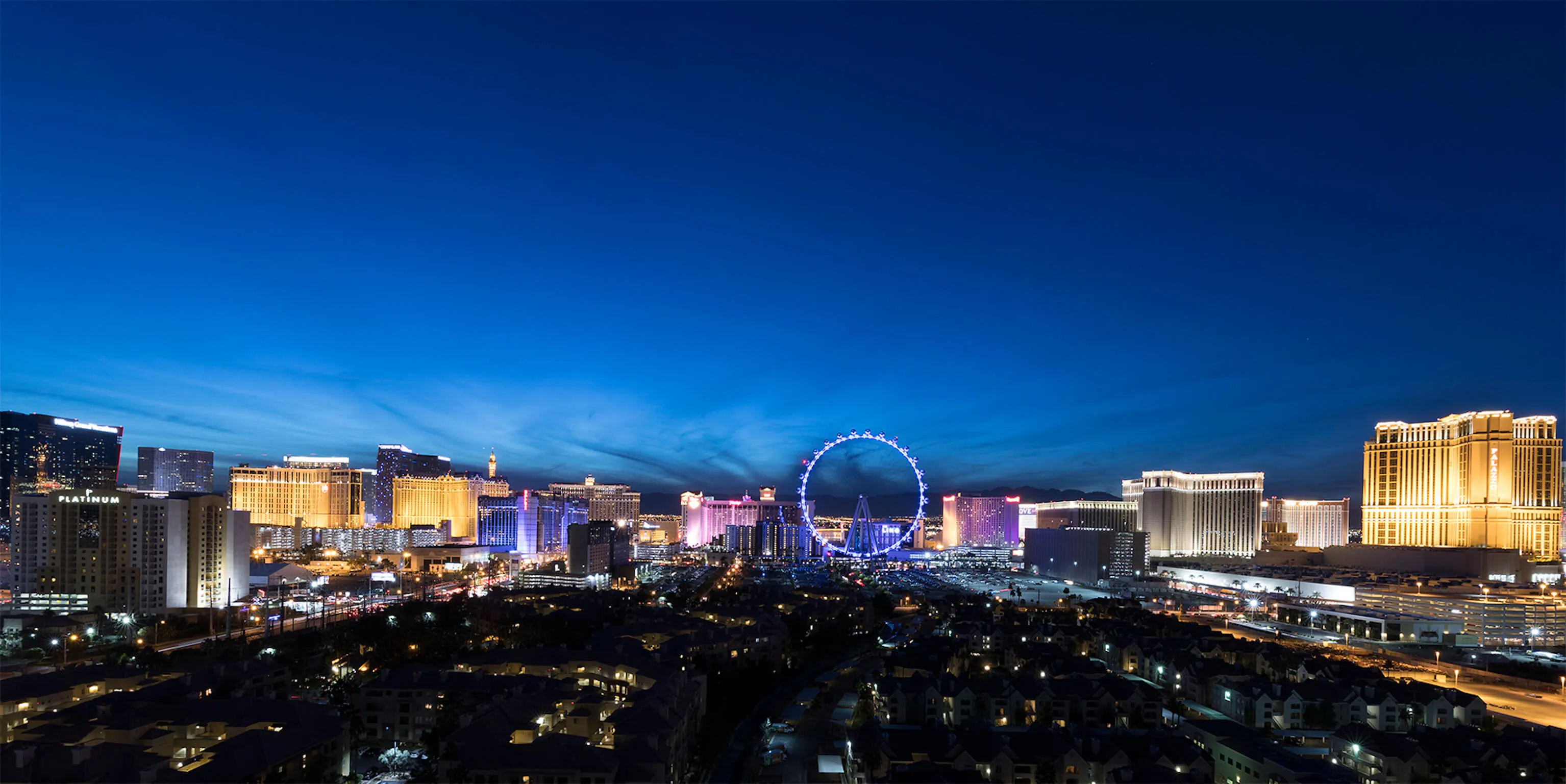 The Strip seen from a residence