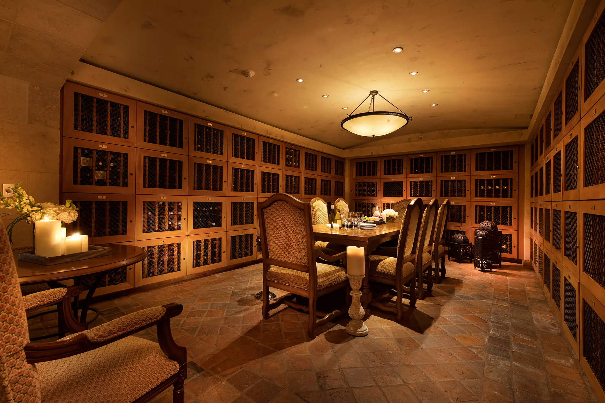 The wine cellar and tasting room